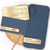 Modern Elegant Goud Marine Blauw Faux geborsteld m Case-Mate iPhone Case