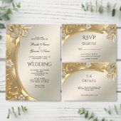 Goud  Bloemen Tafelnummer (Personaliseer de collectie van deze zelfstandige maker.)