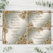 Goud  Bloemen Lijst Bunting Flag Vlaggetjes (Personaliseer de collectie van deze zelfstandige maker.)