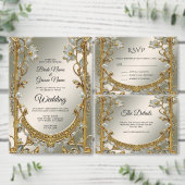 Goud  Wit Bloemen Favor Box Bedankdoosjes (Personaliseer de collectie van deze zelfstandige maker.)