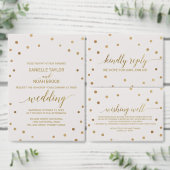 Gold Polka Dots Song Request RSVP Briefkaart (Personaliseer de collectie van deze zelfstandige maker.)