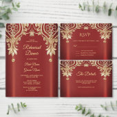 Moderne Gouden Rode Bloemplanner Planner (Personaliseer de collectie van deze zelfstandige maker.)