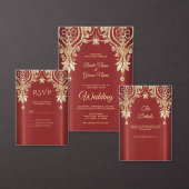 Modern goudrood bloemenpapier Bord (Personaliseer de collectie van deze zelfstandige maker.)