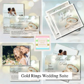 Elegante gouden ringen Fotobruiloft Bewaar de datu RSVP Kaartje