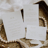 Goud Eenvoudig Minimalistisch Sip en zie Uitnodigi Kaart