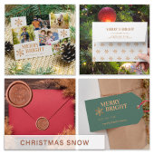 Gouden sneeuwvlok modern Kerstmis retour adres Etiket