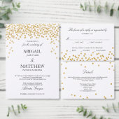 Faux Gold Sparkle Confetti bruiloft Details Kaart (Personaliseer de collectie van deze zelfstandige maker.)