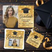 Gouden Sparkle Klasse van 2024 Fotoafstudeerfeest Vlaggetjes