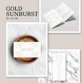 Gouden Sunburst op Roze Make-up Artiest Visitekaartje