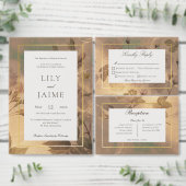 Gouden  Glam Bloemen Modern Details Informatiekaartje (Personaliseer de collectie van deze zelfstandige maker.)