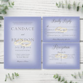 Gouden trouwringen Periwinkle bruiloft Bedankkaart (Personaliseer de collectie van deze zelfstandige maker.)