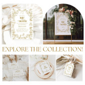 Gouden  Bloemen Verpleegster Baby showers Luier Informatiekaartje