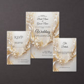 Witgouden bloemenservetten servet (Personaliseer de collectie van deze zelfstandige maker.)