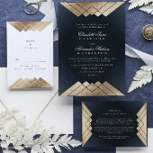 Geometrische donkerzeemacht Gold Gatsby Weddenscha Programmakaart