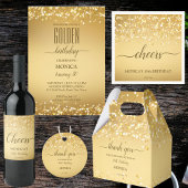 Goudsparken gepersonaliseerd verjaardagsfeest servet