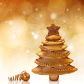 Elegant Gold-kerstboom Bedankdoosjes