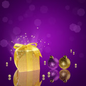 Golden kerstcadeau satijnen lint