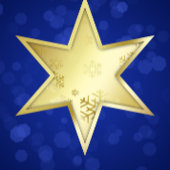 Golden Kerstster Blue Bokeh Servet