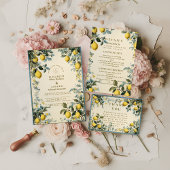 Golden Citrus Blossom Wedding Kaart