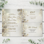 Waterverf Gouden Eucalyptus Foliage Huwelijk Glanz RSVP Kaartje (Personaliseer de collectie van deze zelfstandige maker.)