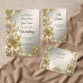 Golden Floral repetitie diner uitnodiging (Personaliseer de collectie van deze zelfstandige maker.)