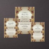 Golden Flowers Red Edelsteen Seal Sticker (Personaliseer de collectie van deze zelfstandige maker.)