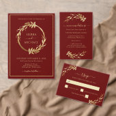 Elegant Chic Burgundy Golden Foliage Wedding Bedankdoosjes (Personaliseer de collectie van deze zelfstandige maker.)