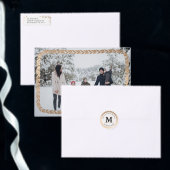 Vergulde Garland Elegant Cirkel Monogram Ronde Sticker