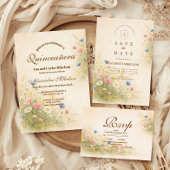 Gouden Weide Wilde Bloem Quinceañera Save The Date