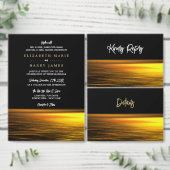 Gouden Oceaan, Elegant Strand Bruiloft Bedankdoosjes (Personaliseer de collectie van deze zelfstandige maker.)