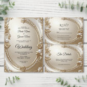 Golden Ornate Frame with Pearls Planner (Personaliseer de collectie van deze zelfstandige maker.)