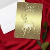 Golden Reindeer Snowy Holiday Favor Box Bedankdoosjes (Personaliseer de collectie van deze zelfstandige maker.)