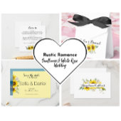 Sunflower watercolor white rose wedding  papieren bekers