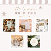 Eerste kerst als Mr en Mrs gouden foto Feestdagenkaart