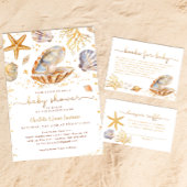 Waterverf Ocean Little Pearl Diaper Raffle Ticket Informatiekaartje