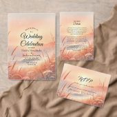 Gouden Zonsondergang Weide Strand Bruidsdiner Kaart (Personaliseer de collectie van deze zelfstandige maker.)