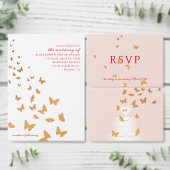 GOUDEN VLINDERS BRUILOFT PAPIEREN BORDJE (Personaliseer de collectie van deze zelfstandige maker.)