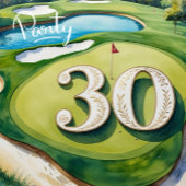 Golf Dank u met tekst en vlag op groen Bedankkaart