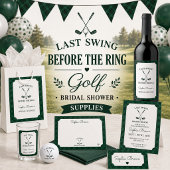Groene Strepen Golf Bruidsfeest Kaart
