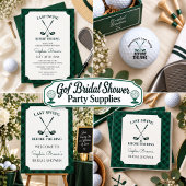 Groene Gingham Golf Bruiloftsborrel Kaart