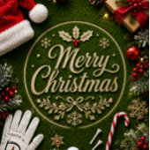 Golf Kerst thema op groen gras Ronde Button 3,2 Cm