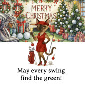Golf Kerstmis thema voor Cat Woman Golfer Keramisch Ornament