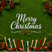 Golf Kerstthema op witte achtergrond Korte Tafelloper