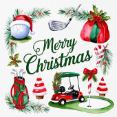 Kerstman golft kerst in juli briefkaart