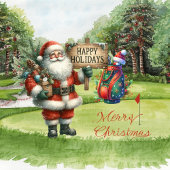 Santa Claus is golfing on Christmas golf course  Papieren Bekers