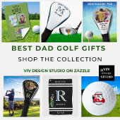 Zwart lederen textuur aangepaste DAD-naam Golfheadcover