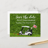 Golfkar met Engeland Vlag Save the Date