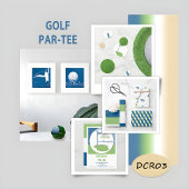Groen en Blauw Golf Thema Inpakpapier Vel