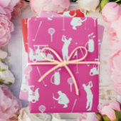 Golf Sparen de datum Golf Tournament met roze them Aankondigingskaart