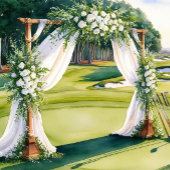 Golf met liefde op groen gras tafel nummer kaart